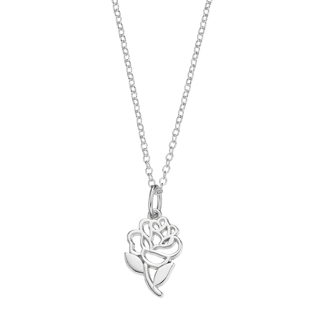 Sterling Silver Rose Pendant