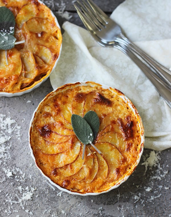 Pumpkin and Potato Gratins With Gruyère and Sage