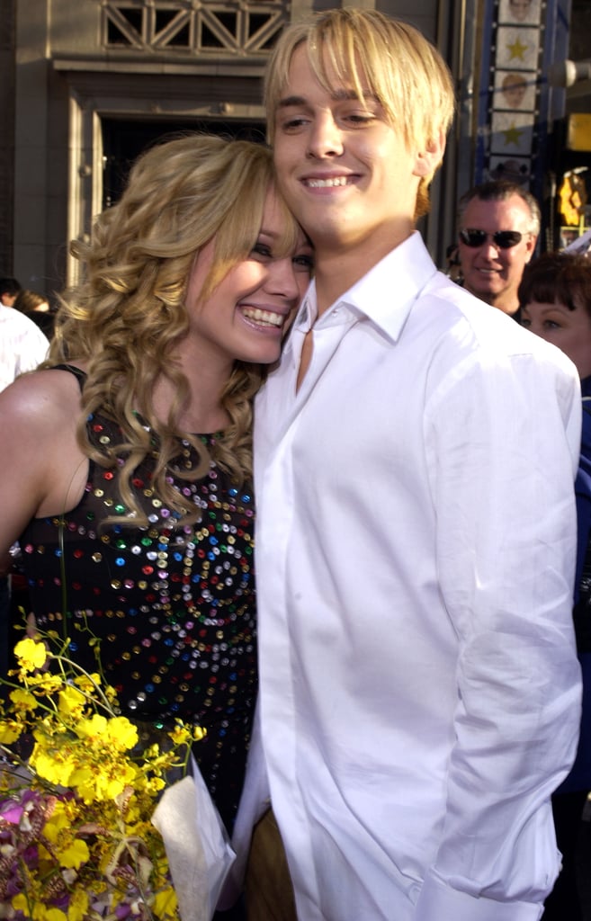In April 2003, Aaron surprised her with flowers at the premiere of The Lizzie McGuire Movie.