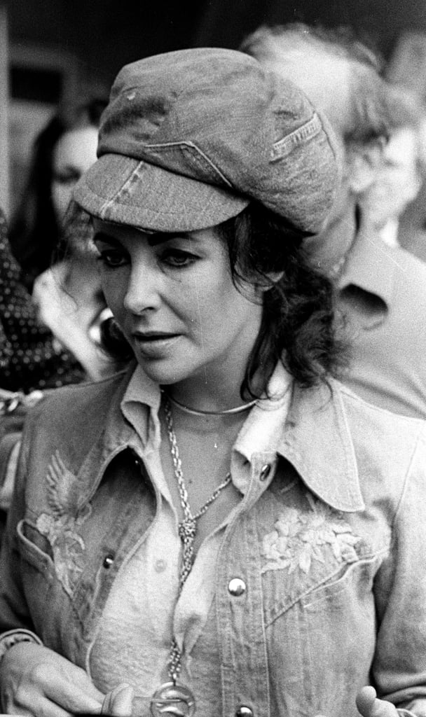 She went denim on denim with a newsboy cap in 1973.