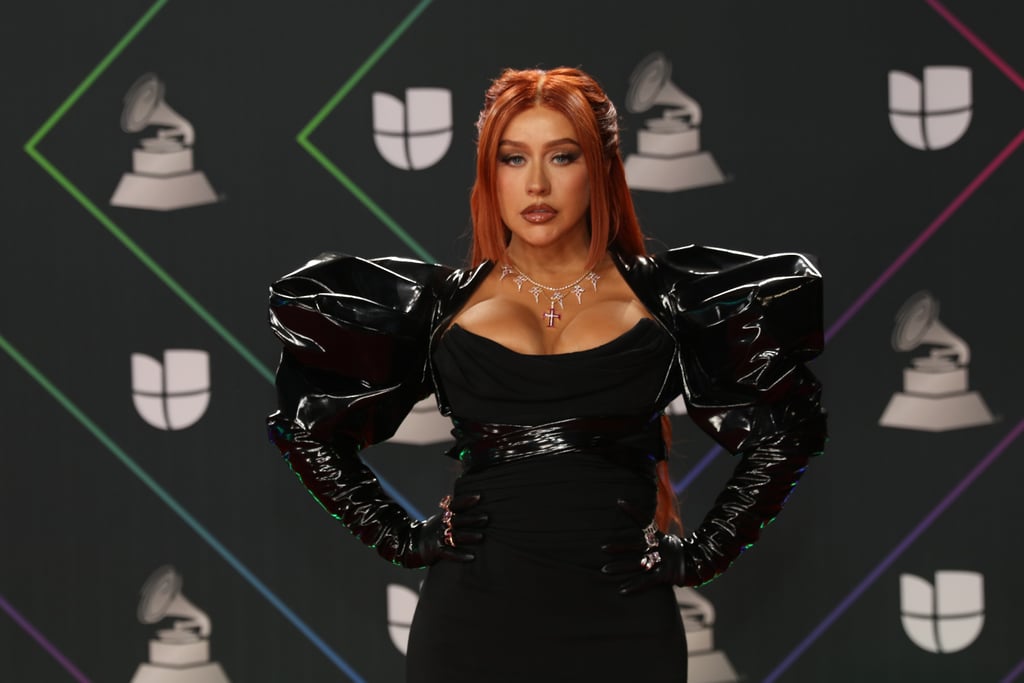Christina Aguilera Wore A Sexy Black Dress To Latin Grammys Popsugar Fashion Photo 12