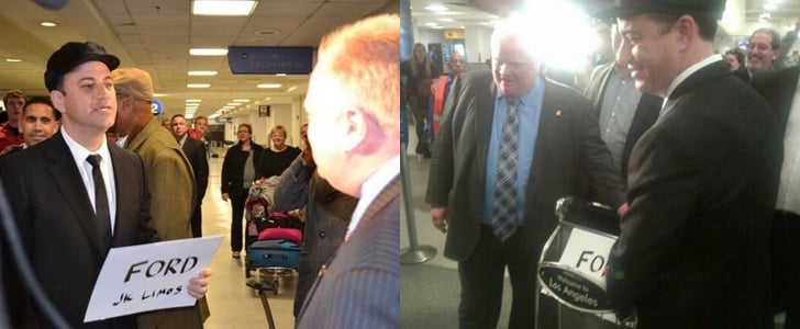 Jimmy Kimmel Gives Rob Ford a Ride From LAX Before Oscars