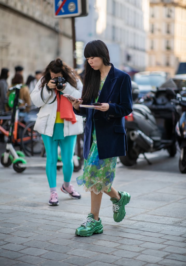 A velvet blazer can easily take your floral midi dress to the next level.