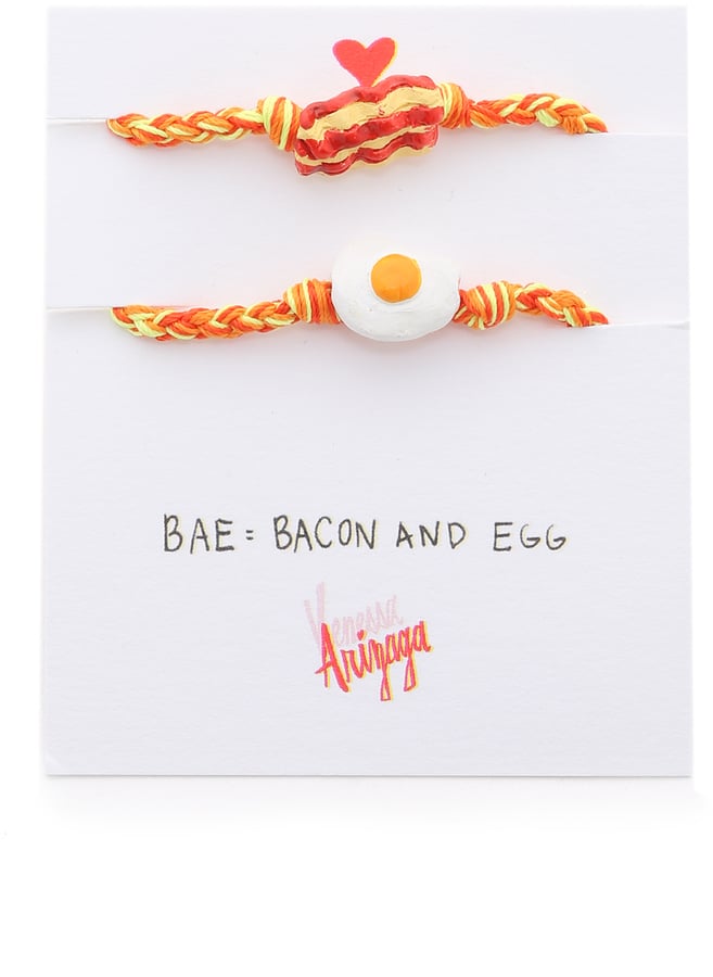 Venessa Arizaga Bacon + Eggs Friendship Bracelet Set ($100)