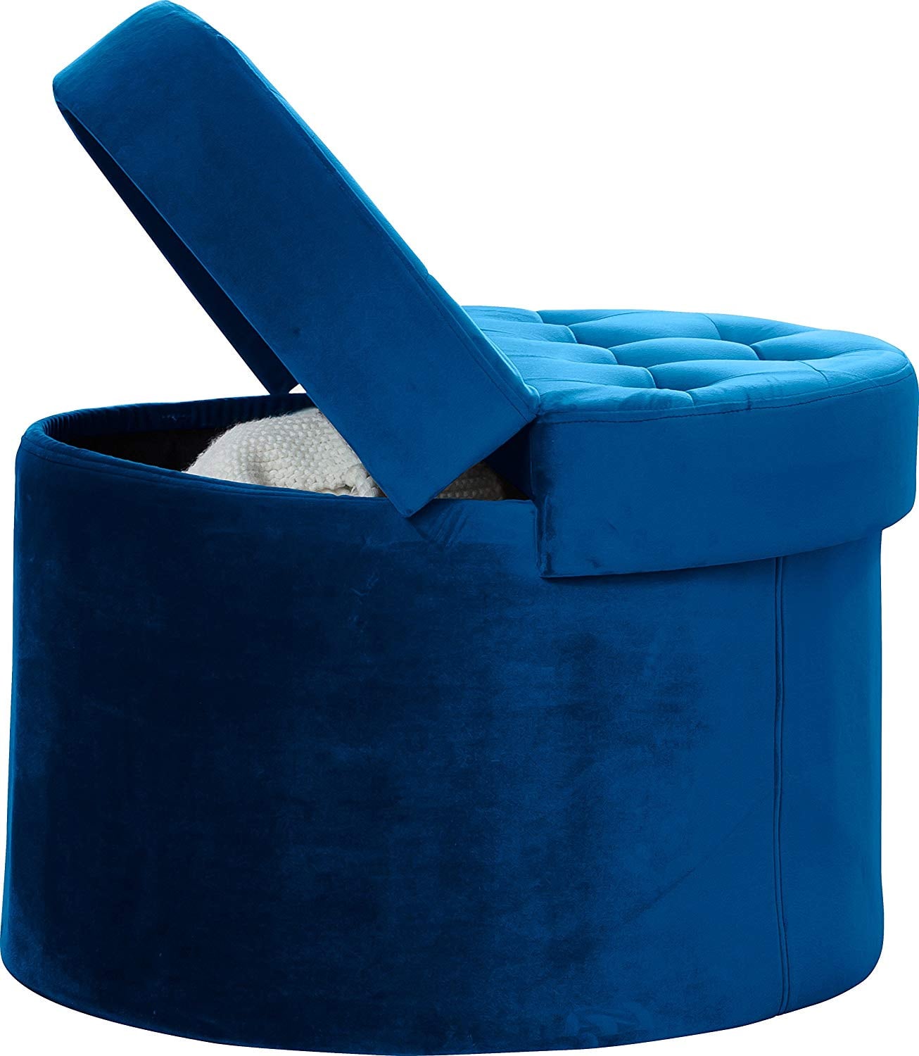Large round store tufted storage ottoman