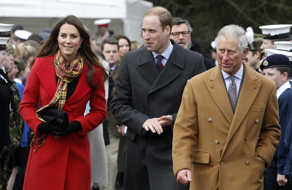 On April 5, 2013, Kate joined William and Prince Charles for an official tour of Scotland.