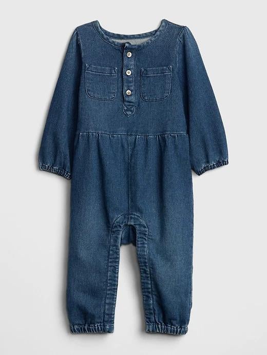 Let the littlest ones join the denim party in this Baby Denim One-Piece ($40).