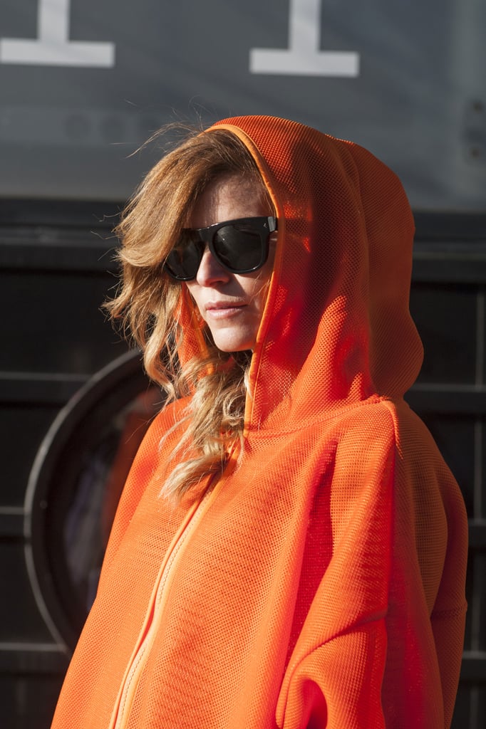 The style crowd can make anything a great accessory — sunglasses and even the hood of a jacket.
