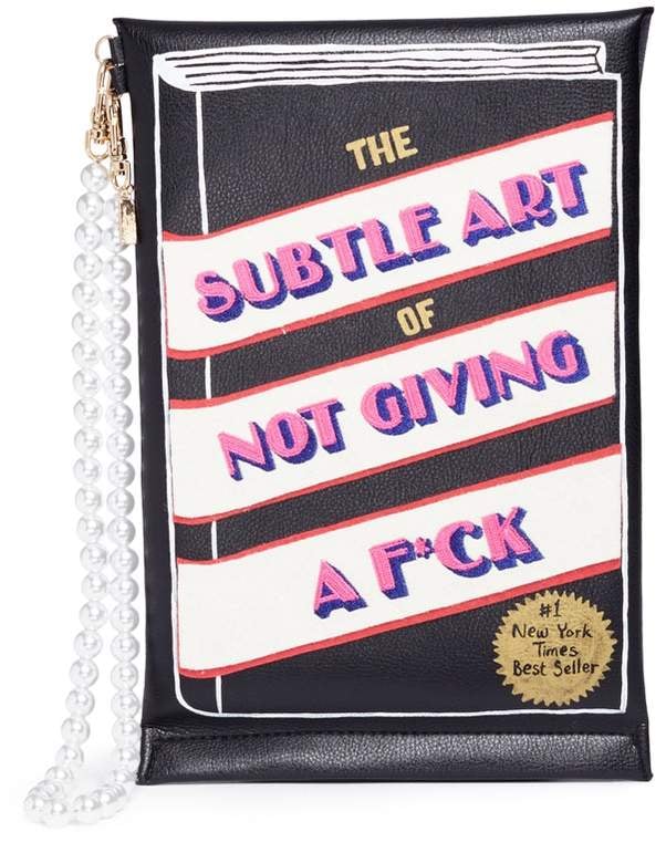 Cecilia Ma 'Subtle' Slogan Faux Leather Clutch