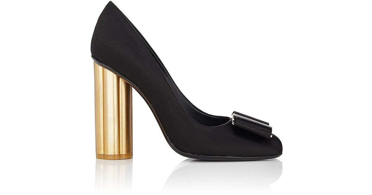 salvatore ferragamo flower heel pumps