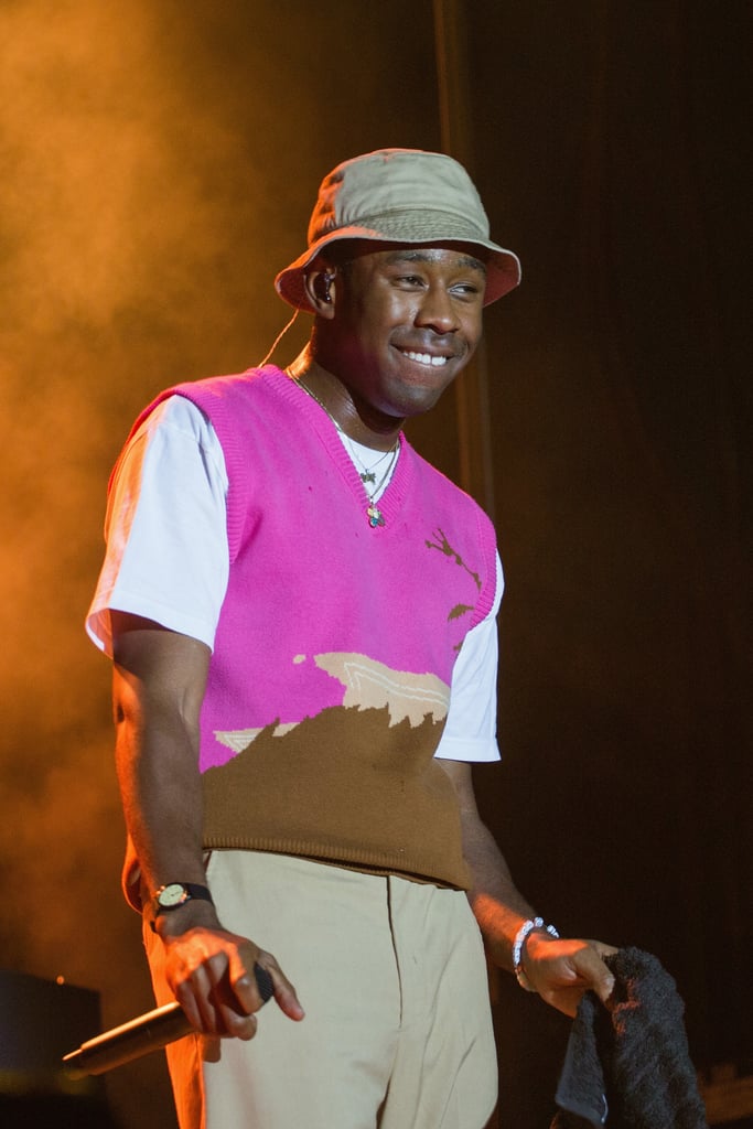 Tyler's concert outfits are also amazing. Case in point? This pink and brown vest he wore at the Mala Luna Music Festival in 2018.