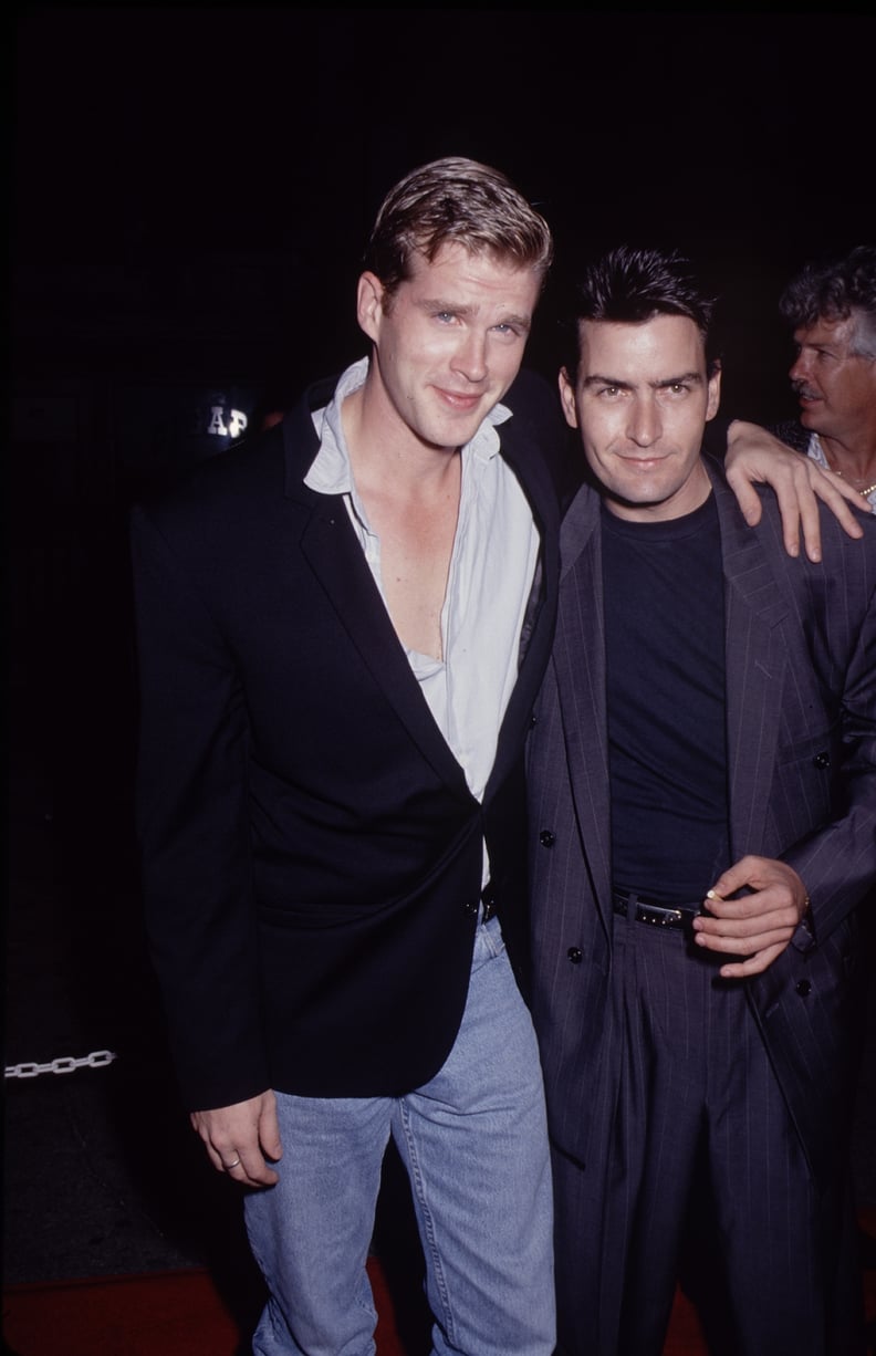 Cary Elwes and Charlie Sheen in 1990