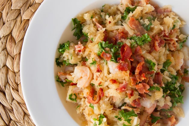 Grain Free Bacon and Shrimp Risotto