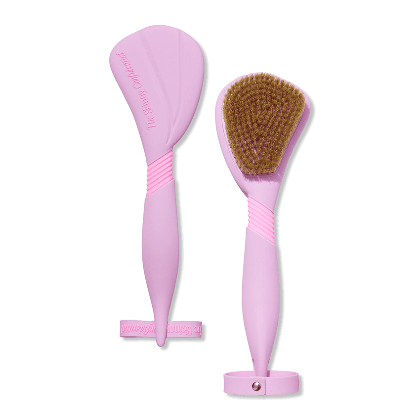 The Skinny Confidential Butter Brush ($79)
The Skinny Confidential Butter Brush helps exfoliate the skin with soft, natural bristles that buff off dead skin cells. Dry brushing can help address rough or uneven skin texture, stimulate blood flow without drying out skin, and some believe it can help promote lymphatic flow. Like the name suggests, this step is meant to be done on dry skin before you get in the shower — and you can use it pretty much anywhere below the neck. Pro tip: Start at your feet and move up toward your heart. While brushes with shorter handles can be helpful for smaller zones, like your collarbone or stomach, a long handle will help you exfoliate hard-to-reach areas, such as your back.