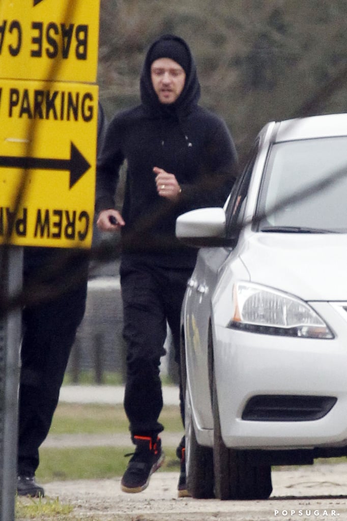 Justin Timberlake Visits Pregnant Jessica Biel on Movie Set