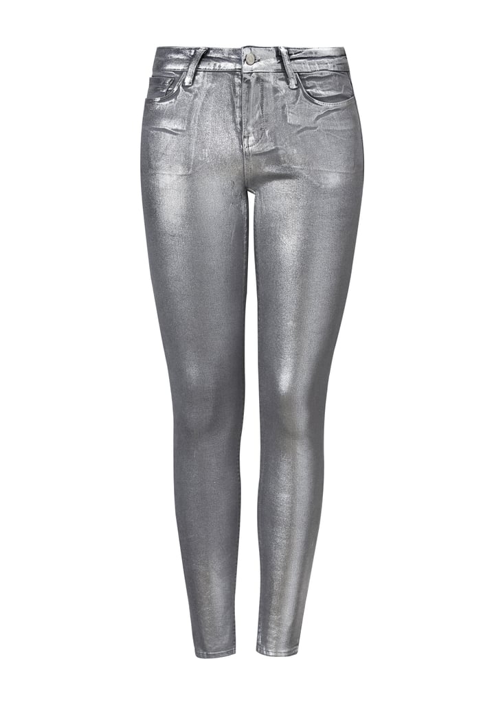 New Metallics Skinny Gloss Jeans ($70)