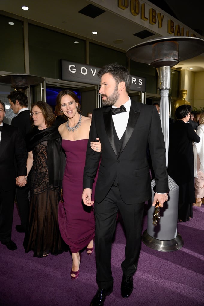 Jennifer Garner held onto husband Ben Affleck's arm on the way to the Governors Ball.