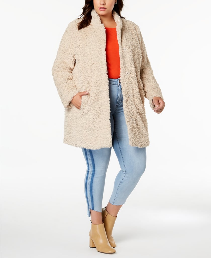 Kenneth Cole Plus Size Faux-Fur Coat