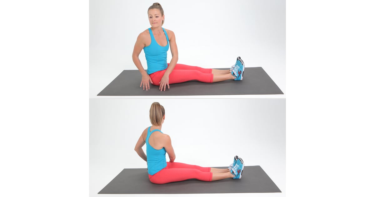 Seated Trunk Twist Bodyweight Back Exercises POPSUGAR Fitness Photo 6