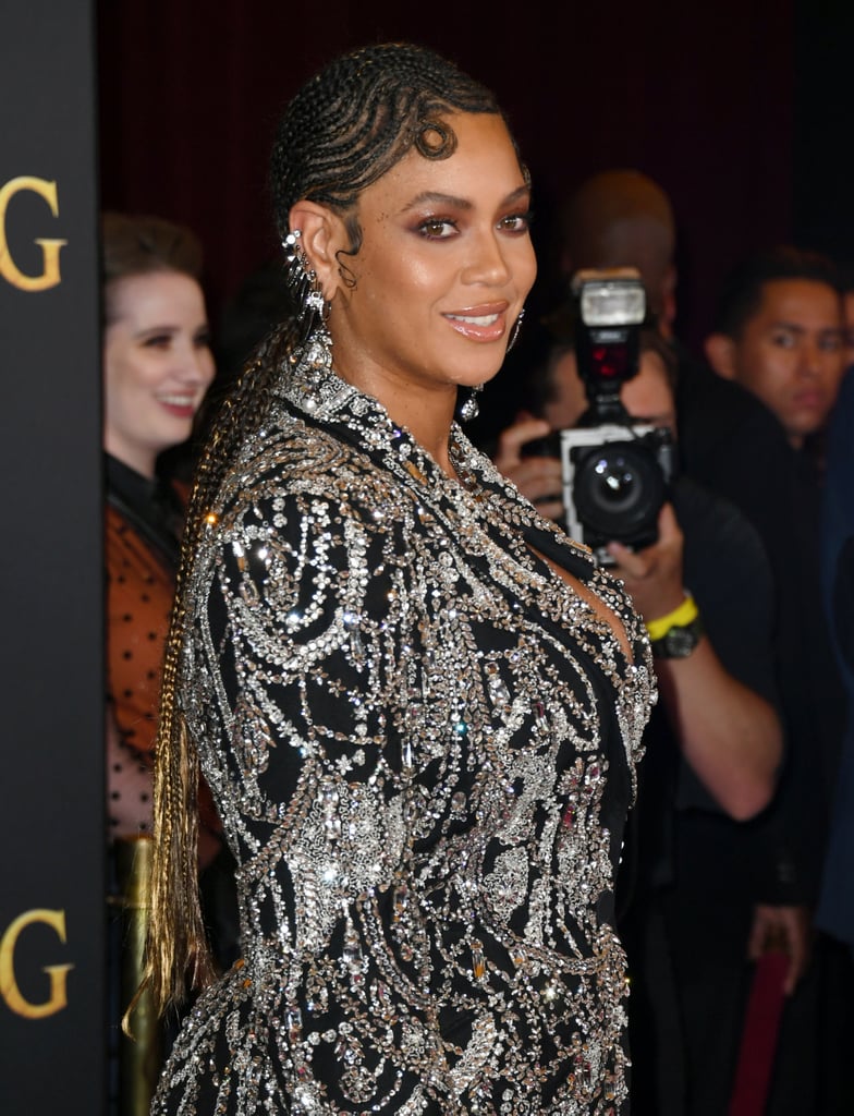 Beyoncé's Braided Fingers Waves at The Lion King Premiere