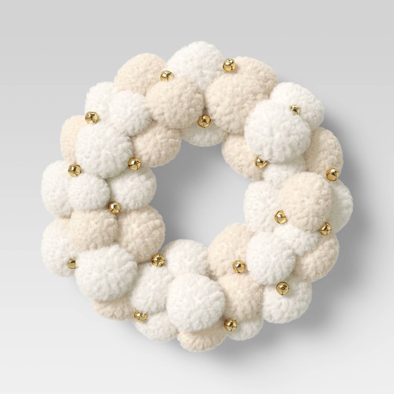 Fluffy Holiday Decor: Threshold Two-Tone Pom-Pom Wreath