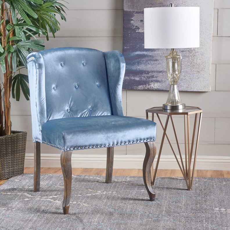 Adelle Wingback Velvet Chair