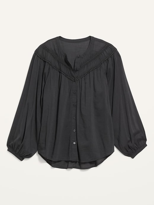 Old Navy Oversized Crochet Pom-Pom Dolman-Sleeve Blouse