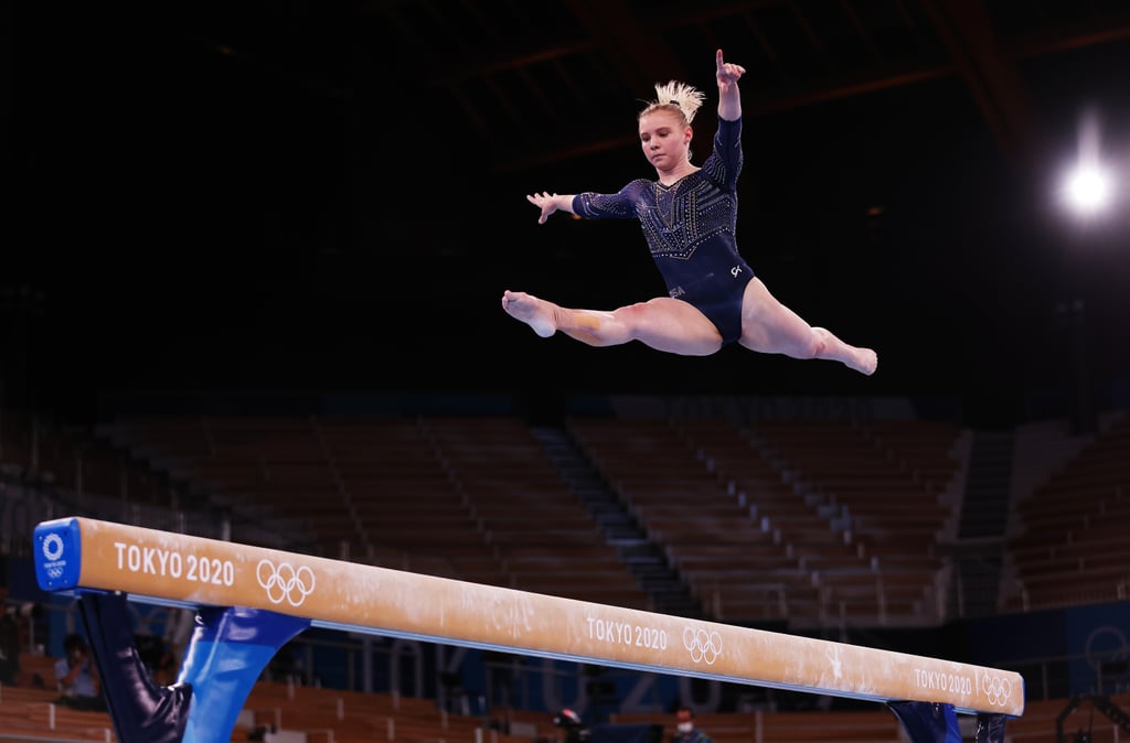 Jade Carey on Beam at the Tokyo Olympics Women's Gymnastics All-Around Final