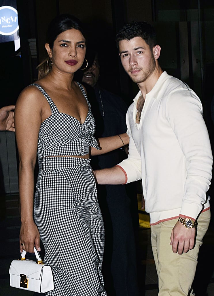 Priyanka Chopra Gingham Skirt Set With Nick Jonas in Mumbai