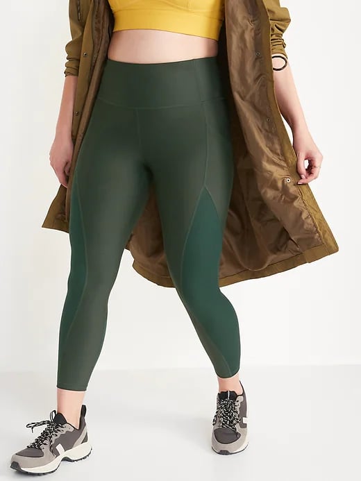 High-Waisted PowerSoft Rib-Paneled 7/8-Length Leggings for Women