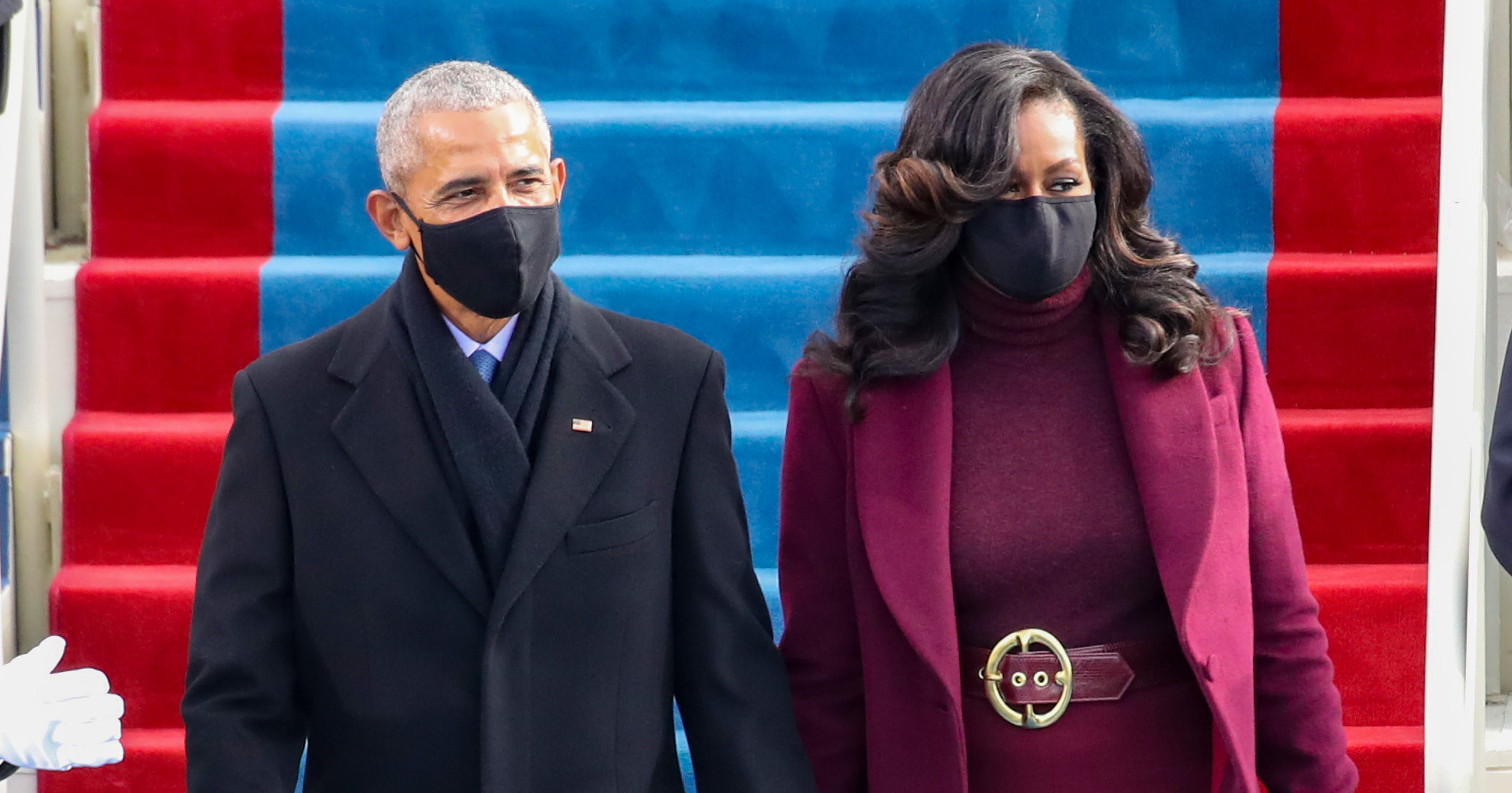 Michelle Obama's Plum Sergio Hudson Suit on Inauguration Day | PS Fashion