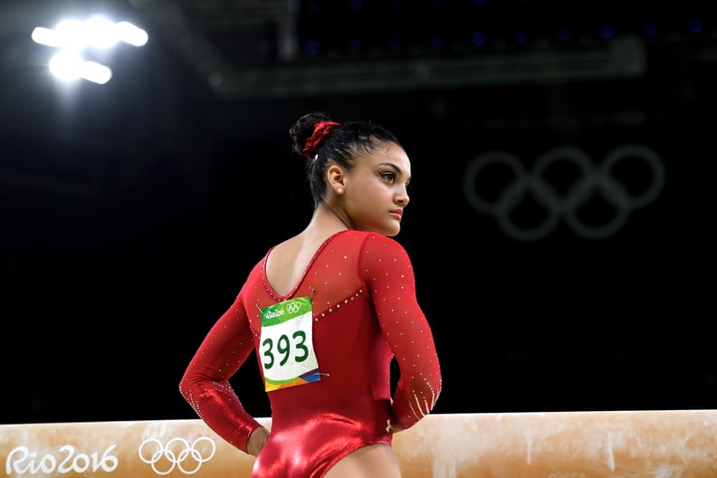 RIO DE JANEIRO, BRAZIL - AUGUST 15:  Lauren Hernandez of the United States competes in the Balance Beam Final on day 10 of the Rio 2016 Olympic Games at Rio Olympic Arena on August 15, 2016 in Rio de Janeiro, Brazil.  (Photo by Laurence Griffiths/Getty Im