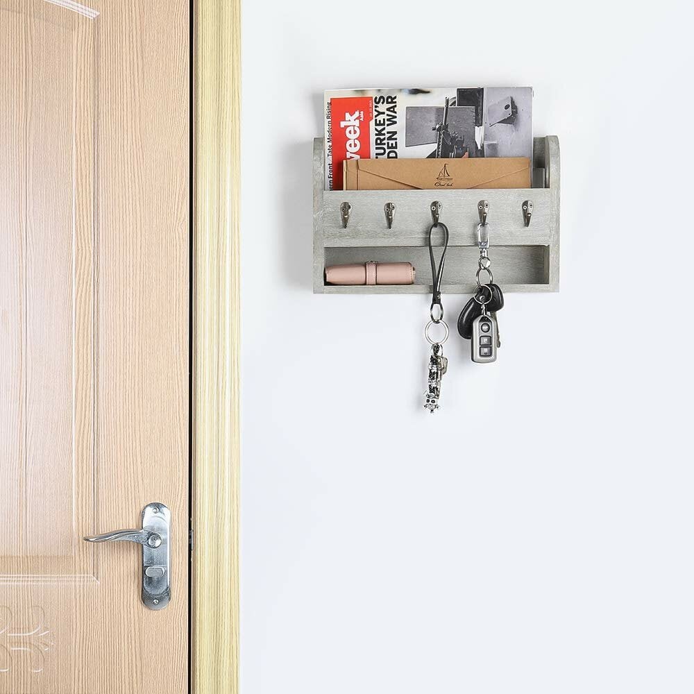 Chattooga Wall Key/Mail Organiser With Key Hooks and Mail Storage