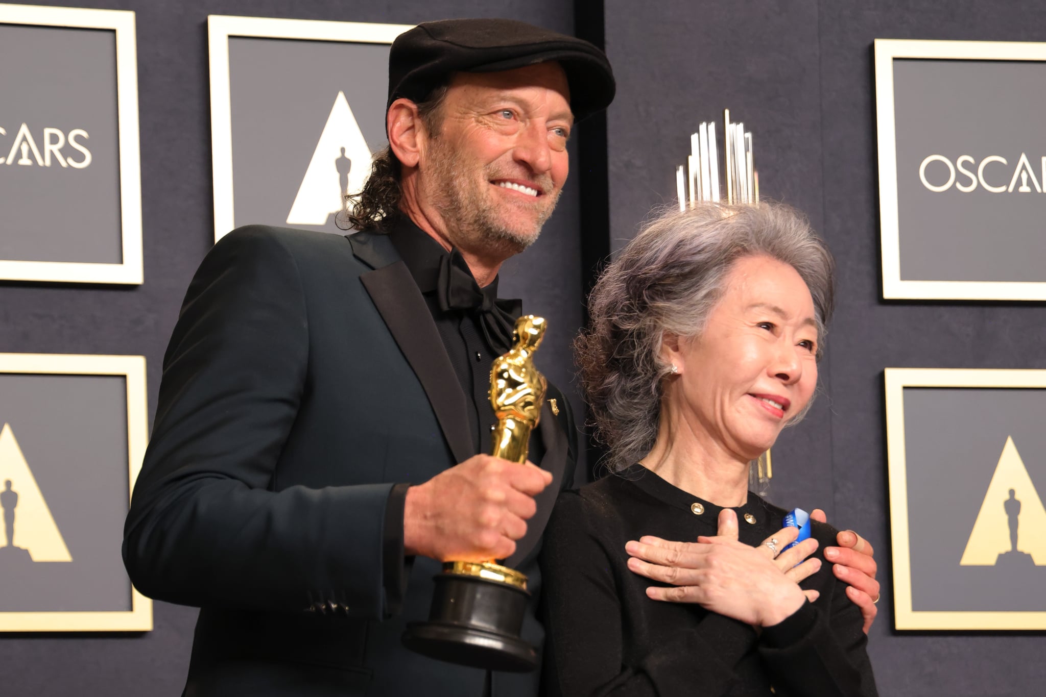 HOLLYWOOD, CALIFORNIA - MARCH 27: (L-R) Troy Kotsur, winner of Best Actor in a Supporting Role for