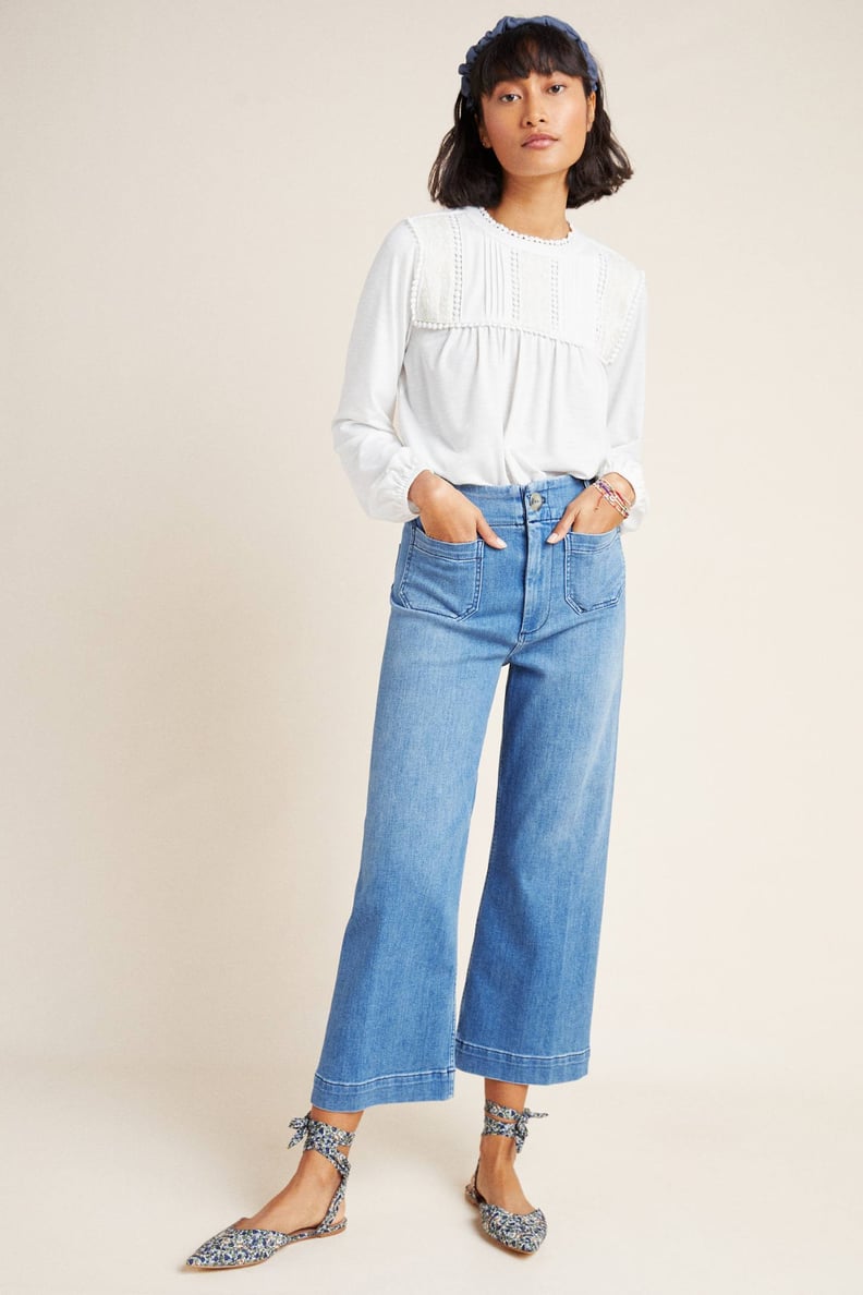 Pilcro Ultra High-Rise Cropped Wide-Leg Jeans