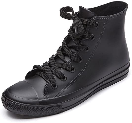 Dksuko Waterproof High-Top Rain Shoes with Laces