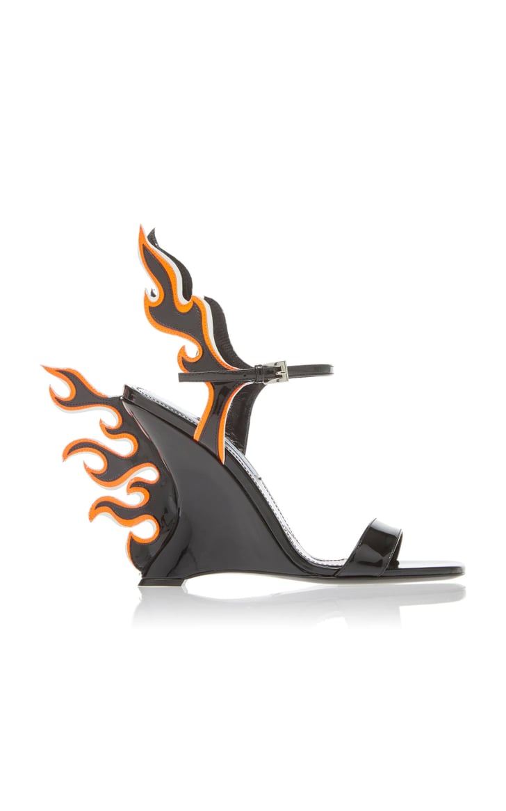 prada black flame heels