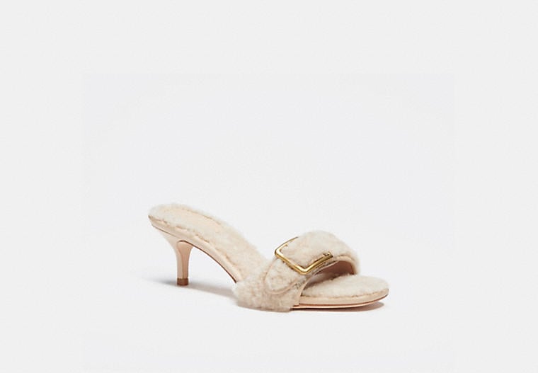 Coach Shearling Buckle Mule