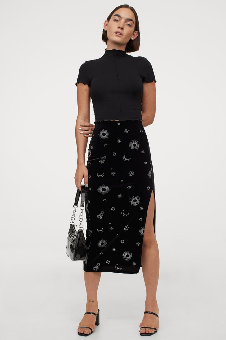 Velvet skirt h&m top
