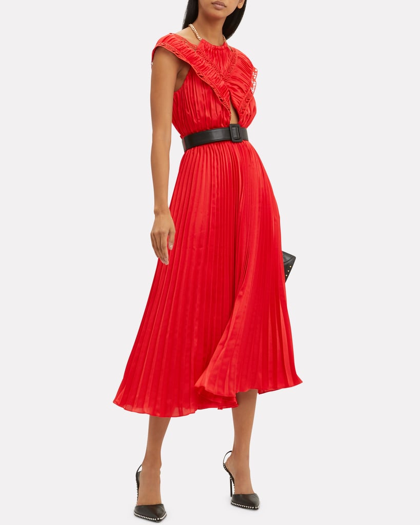 Self Portrait Off the Shoulder Pleated Dress