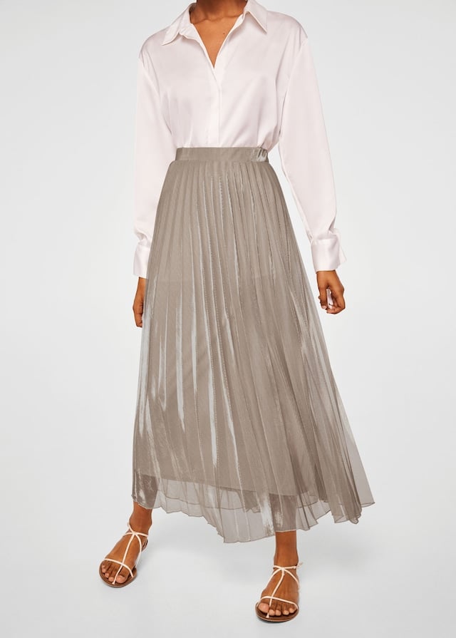 Mango Pleated Midi Skirt