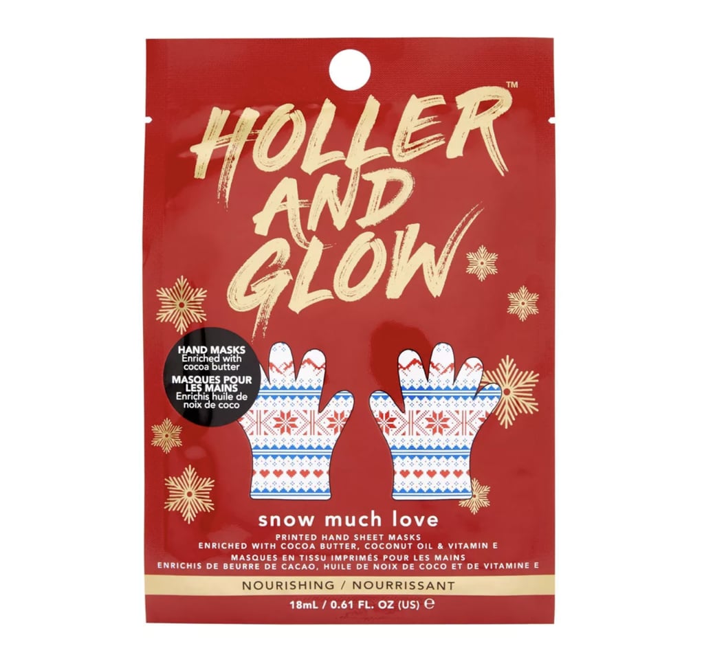 Holler和Glow Snow Much Love印刷手单面膜
