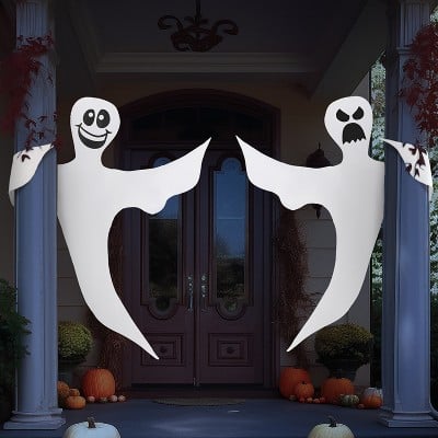 Joyfy 2 Pcs 53" Halloween Bendable Tree Wrap Ghost Outdoor Decoration