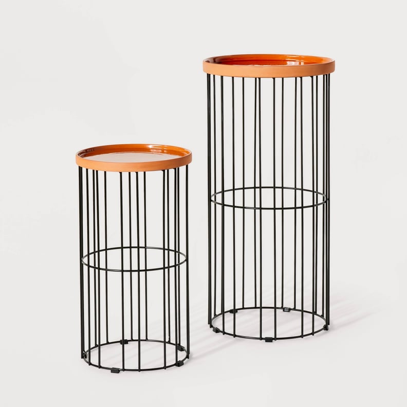 Metal Wire and Terracotta Plant Stand