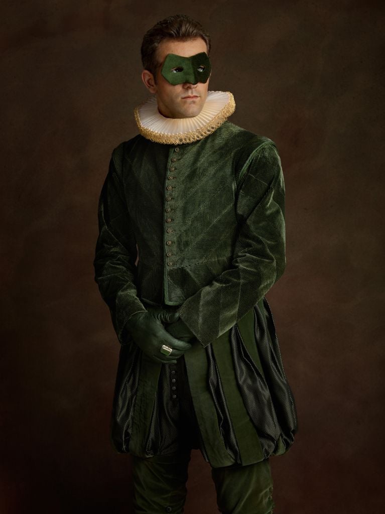 Green Lantern: "Masked Man Dressed in Green With Ring"
