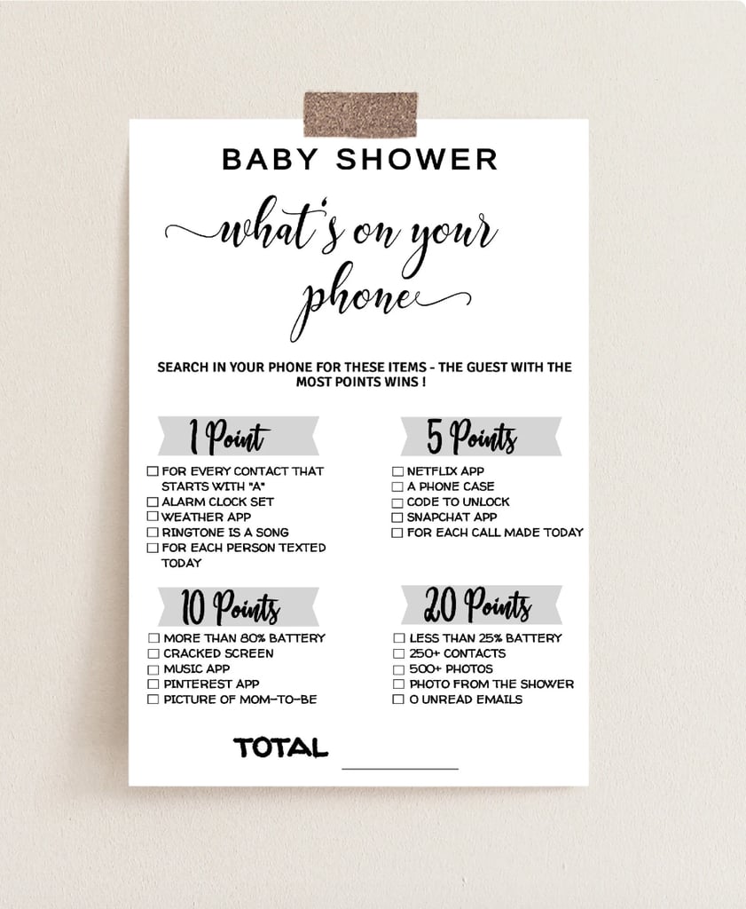 Baby-Shower Games For Men: What's in Your Phone Game