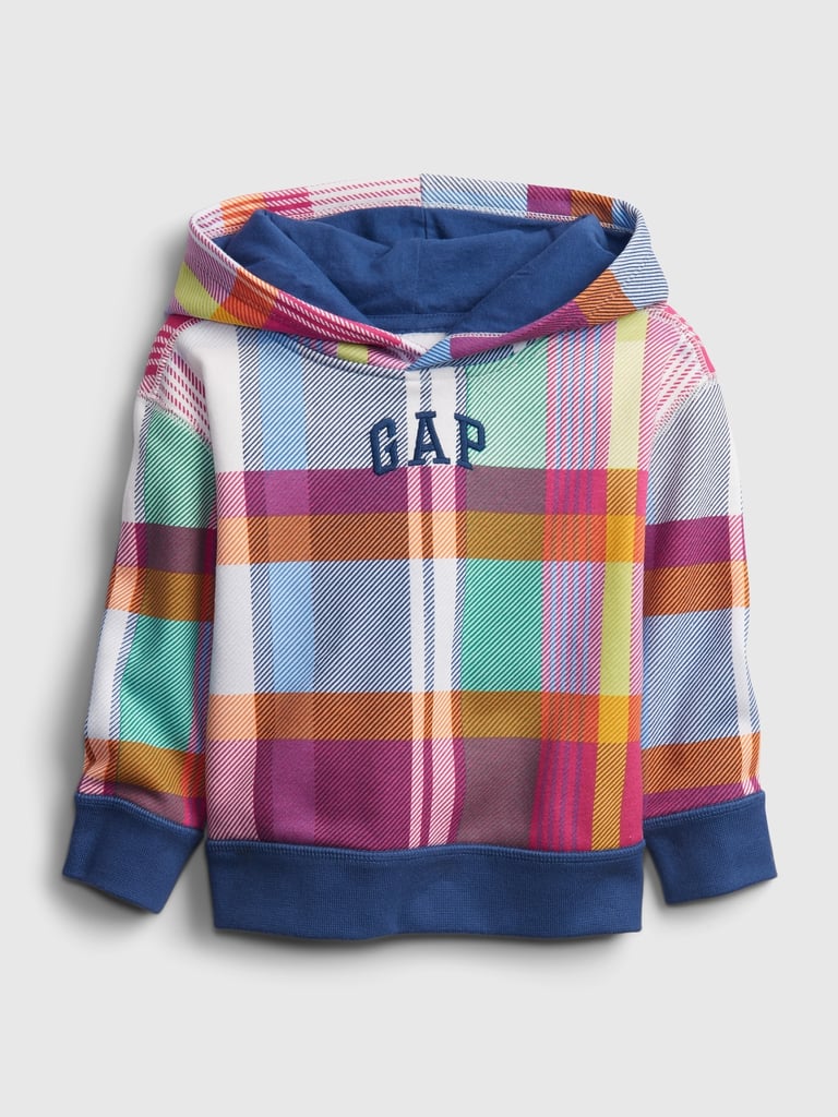 Gap Toddler Recycled Plaid Gap Logo Hoodie