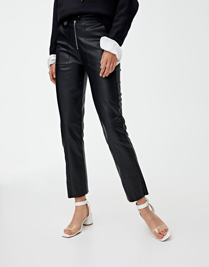pull&bear Zipped faux leather pants