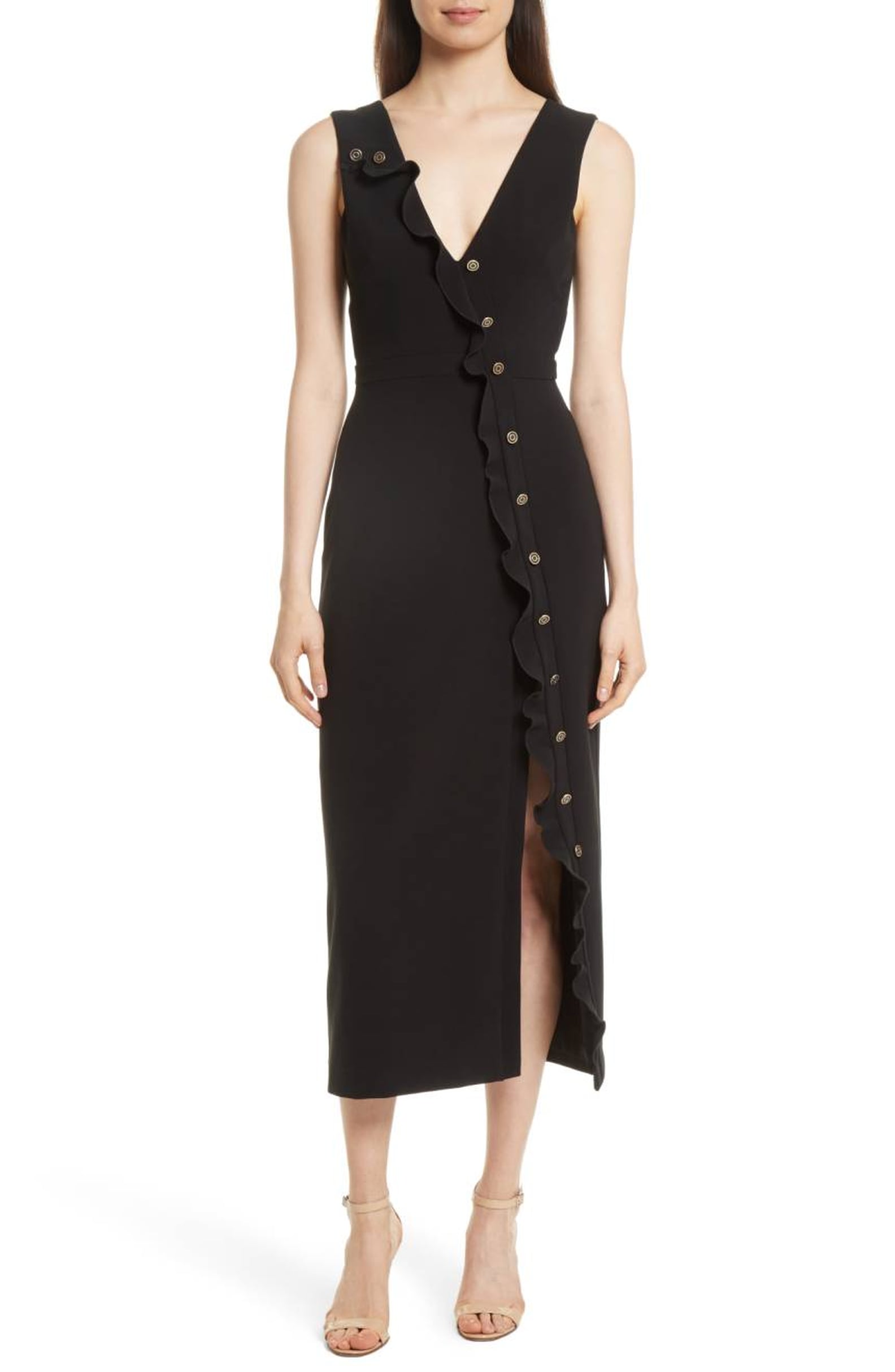 Melania Trump in Black Button Dress | POPSUGAR Fashion