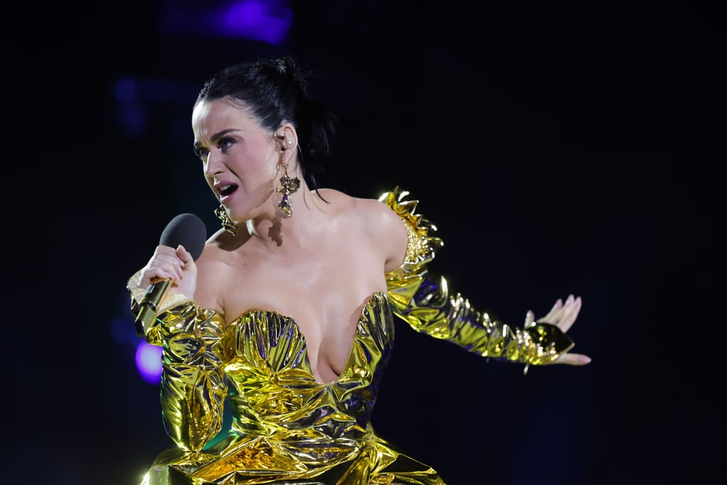 Katy Perry Stuns in Gold Dress at King's Coronation Concert